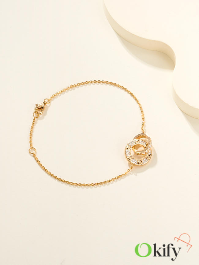 Okify Cartier Gold Bracelet Double Ring 26921 - 1