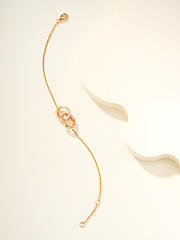 Okify Cartier Gold Bracelet Double Ring 26922 - 6