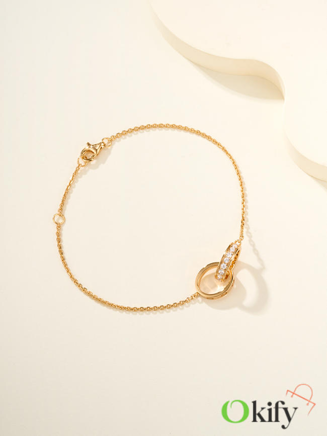 Okify Cartier Gold Bracelet Double Ring 26922 - 1