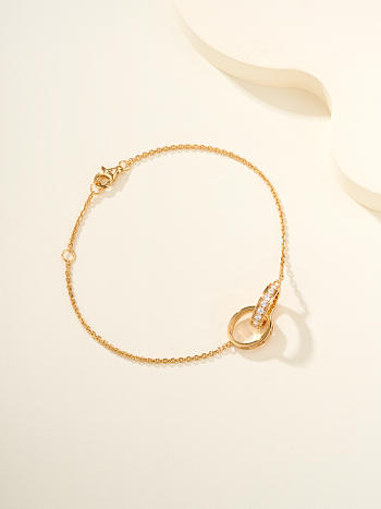 Okify Cartier Gold Bracelet Double Ring 26922