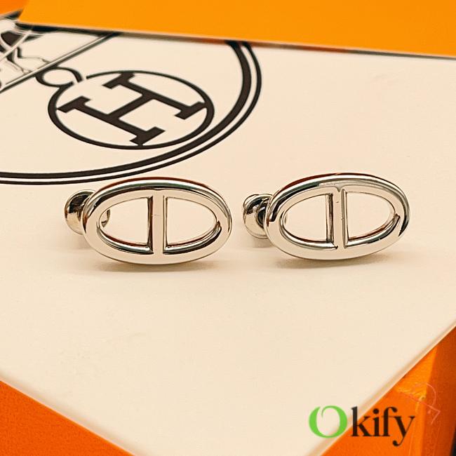 Okify Hermes Silver Earrings 26923 - 1