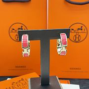 Okify Hermes Gold Earrings Red Pink - 5