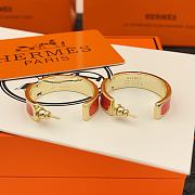 Okify Hermes Gold Earrings Red Pink - 3