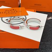 Okify Hermes Silver Earrings Red Pink - 6