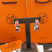 Okify Hermes Silver Earrings Red Pink - 5