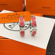 Okify Hermes Silver Earrings Red Pink - 4