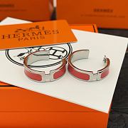 Okify Hermes Silver Earrings Red Pink - 3