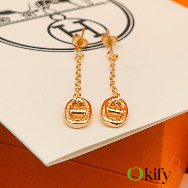 Okify Hermes Gold Earrings 26926 - 1