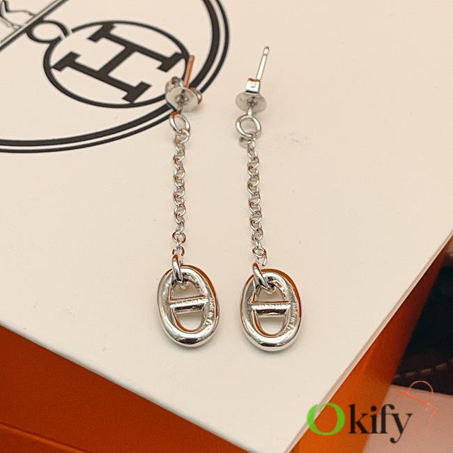 Okify Hermes Silver Earrings 26927 - 1
