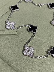 Okify VCA Silver Necklace Black And Diamonds - 6