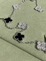 Okify VCA Silver Necklace Black And Diamonds - 5