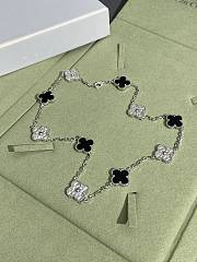Okify VCA Silver Necklace Black And Diamonds - 4