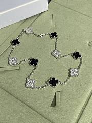 Okify VCA Silver Necklace Black And Diamonds - 2