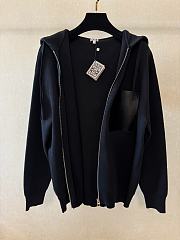 Okify Loewe Wool Zip-up Hoodie Jacket Black Unisex - 6