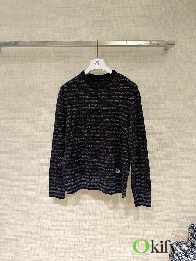 Okify Loewe Striped Crew Neck Sweater - 1