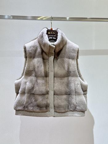 Okify Loro Piana Mink And Cashmere Patchwork Vest