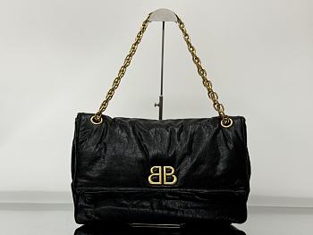 Okify Balenciaga Monaco Large Bag Black Gold Hardware 43.5x32x13cm