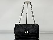 Okify Balenciaga Monaco Small Bag Black Silver Hardware 28x18x10cm - 1