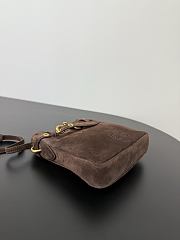 Okify MiuMiu Dark Brown Suede Pouch 19x17x4.5cm - 2