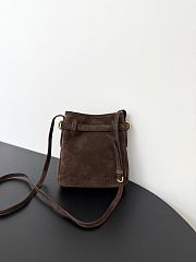 Okify MiuMiu Dark Brown Suede Pouch 19x17x4.5cm - 4