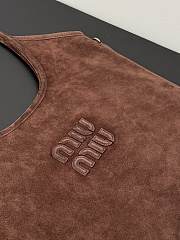 Okify MiuMiu Ivy Bag Dark Brown Suede 35x40cm - 2