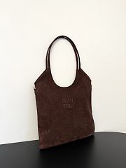 Okify MiuMiu Ivy Bag Dark Brown Suede 35x40cm - 5