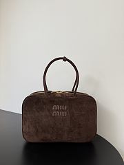 Okify MiuMiu Beau Bag Dark Brown Suede 34x23x10cm - 1
