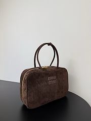 Okify MiuMiu Beau Bag Dark Brown Suede 34x23x10cm - 5