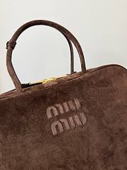 Okify MiuMiu Beau Bag Dark Brown Suede 34x23x10cm - 2