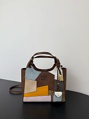 Okify MiuMiu Patchwork Leather Shopping Basket Bag 34x26x12cm - 1