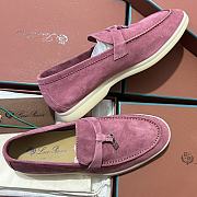 Okify Loro Piana Women Loafers Silver Hardware Pink  - 6