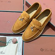 Okify Loro Piana Women Loafers Silver Hardware Yellow Brown - 6