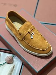 Okify Loro Piana Women Loafers Silver Hardware Yellow Brown - 5