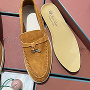 Okify Loro Piana Women Loafers Silver Hardware Yellow Brown - 4