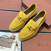 Okify Loro Piana Women Loafers Silver Hardware Yellow - 5