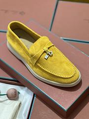 Okify Loro Piana Women Loafers Silver Hardware Yellow - 3