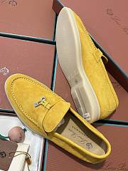 Okify Loro Piana Women Loafers Silver Hardware Yellow - 4