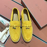 Okify Loro Piana Women Loafers Silver Hardware Yellow - 1