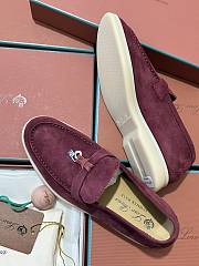 Okify Loro Piana Women Loafers Silver Hardware Purple Pink - 3