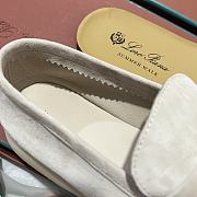 Okify Loro Piana Women Loafers Gold Hardware White - 2