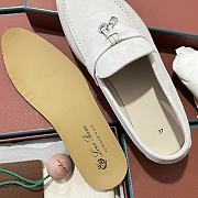 Okify Loro Piana Women Loafers Silver Hardware White - 5