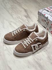 Okify Dolce & Gabbana Brown Wool Sneakers Unisex - 3