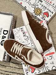 Okify Dolce & Gabbana Dark Brown Wool Sneakers Unisex - 2