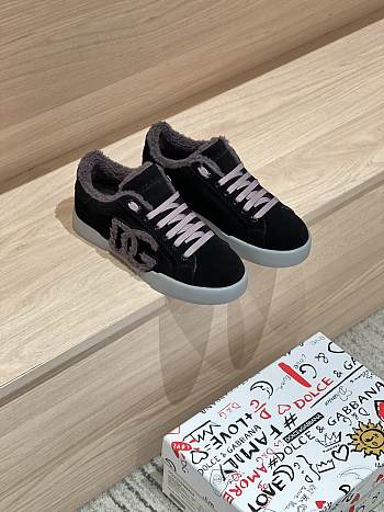 Okify Dolce & Gabbana Black Wool Sneakers Unisex