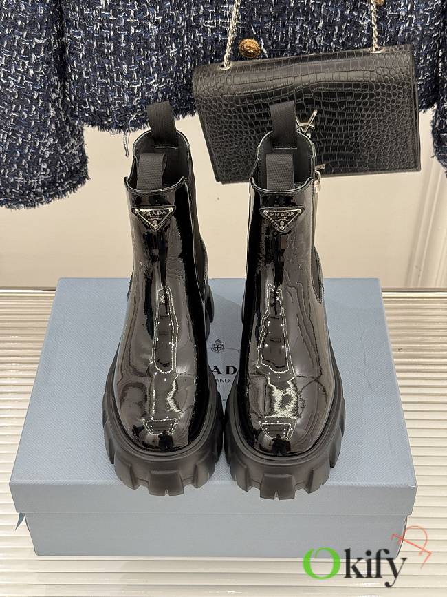 Okify Prada Black Women Ankle Boots  - 1