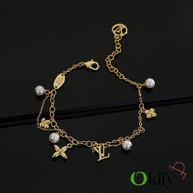Okify Louis Vuitton Gold Bracelet With Pearl - 1