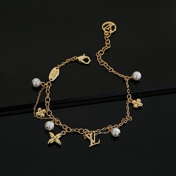 Okify Louis Vuitton Gold Bracelet With Pearl
