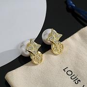 Okify Louis Vuitton Gold Earrings With Diamonds And Pearl  - 3