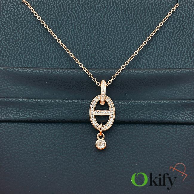 Okify Hermes Rose Gold Necklace 26988 - 1