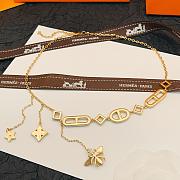 Okify Hermes x LV x Gucci Gold Necklace - 6